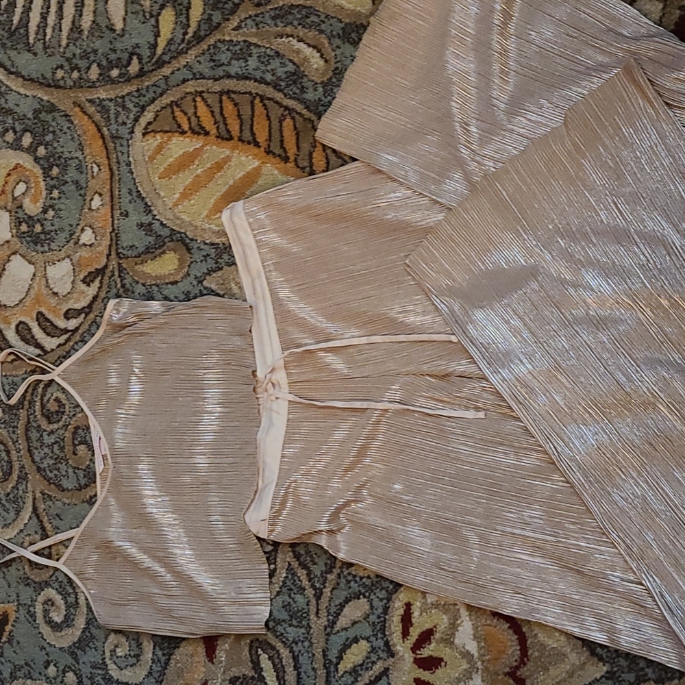 Victoria's Secret Shine Pleated Lounge Set M